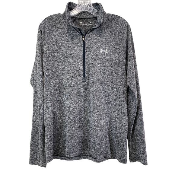 Under Armour Loose Fit Heatgear Quarter Zip Womens Size L Gray Gorpcore Running - Picture 2 of 9